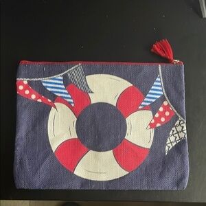 Nautical Themed Clutch with Red and Blue Accents Mud Pie